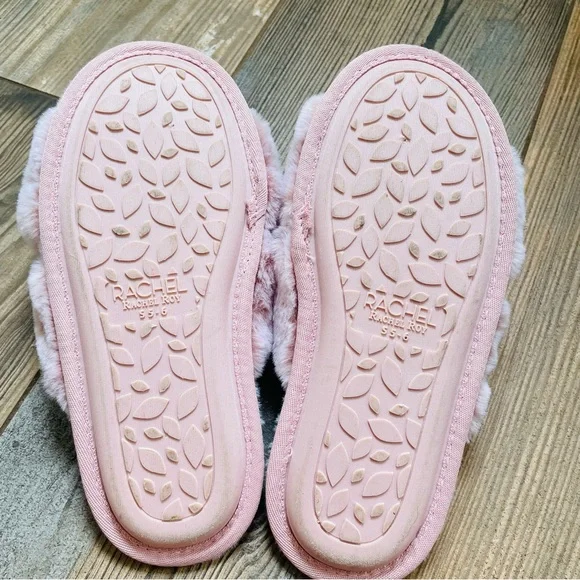 Rachel Roy pink fluffy slippers, SZ S (5-6) - Picture 4 of 4